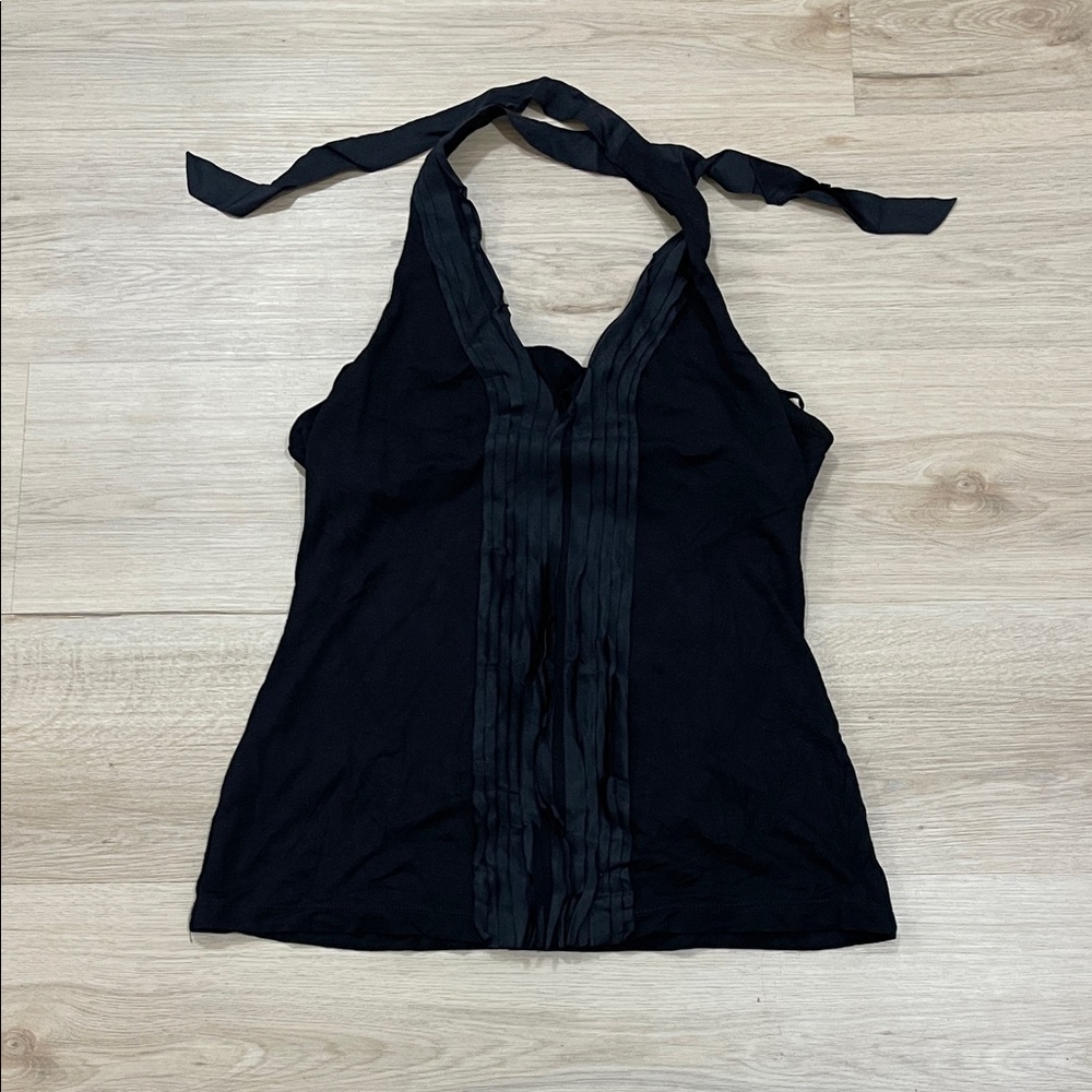 BCBGMaxAzria Elegant Black Halter Tank Top